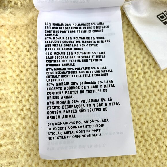 Miu Miu Yellow Crystal-Embellished Knit Cardigan Sweater Button-Up Made In Italy - Picture 7 of 8